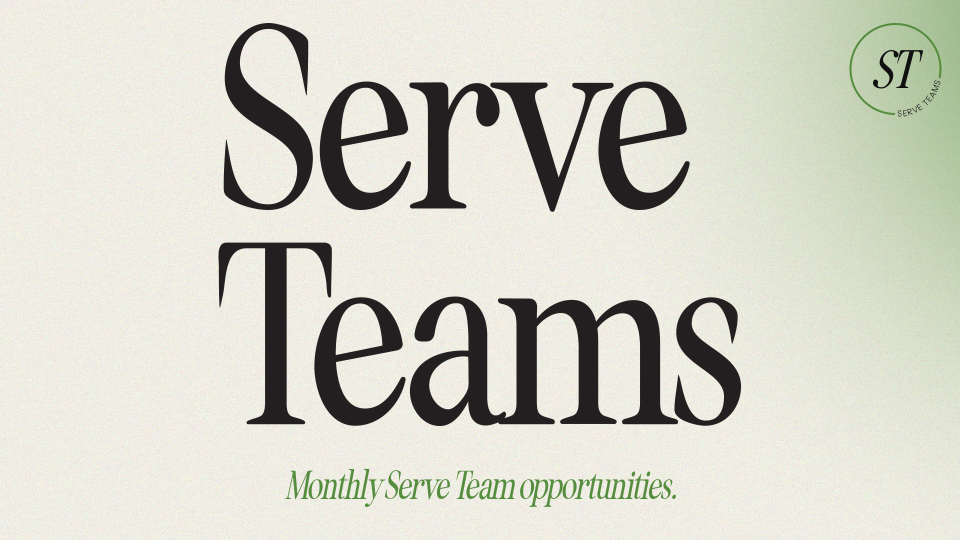 Monthly Serve Team Opportunities at the Gainesville campus