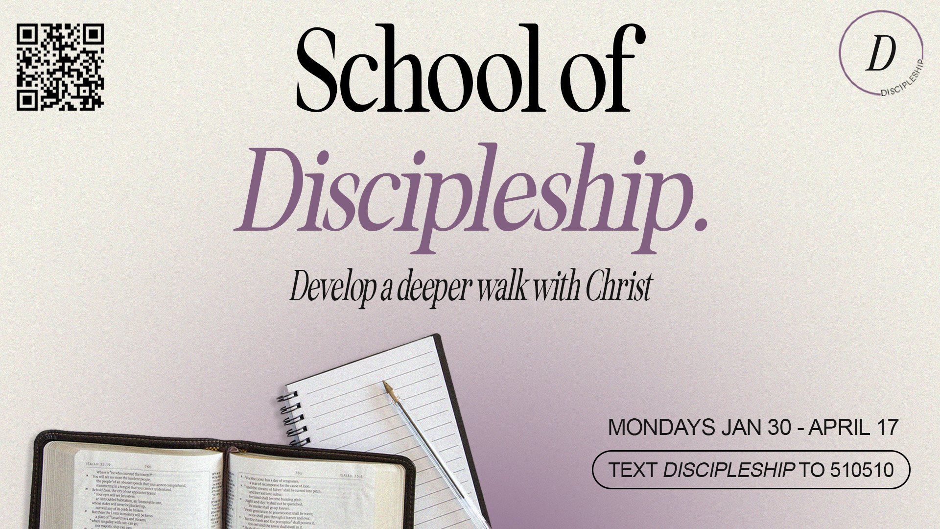 School of Discipleship - Spring Session at the Cumming campus